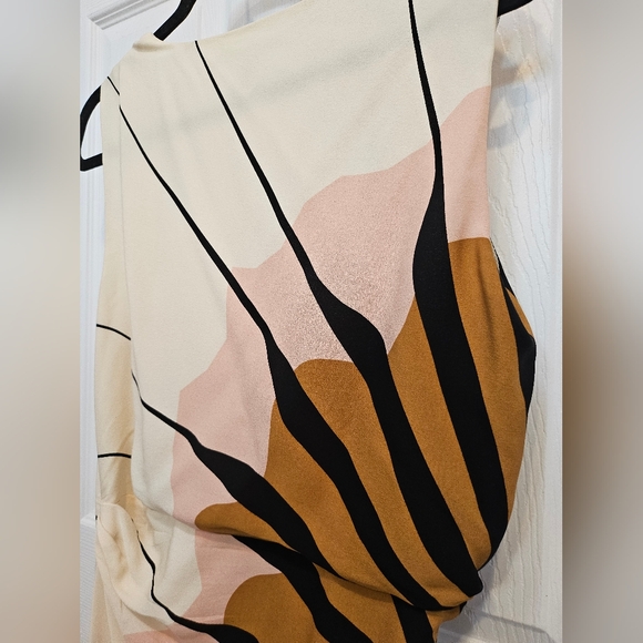 Dianne Von Furstenburg 100% Silk Burst Abstract Print Gathered Dress - Picture 11 of 15